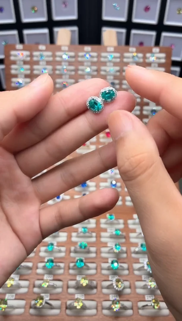 银S925镶嵌耳饰碧玺111111