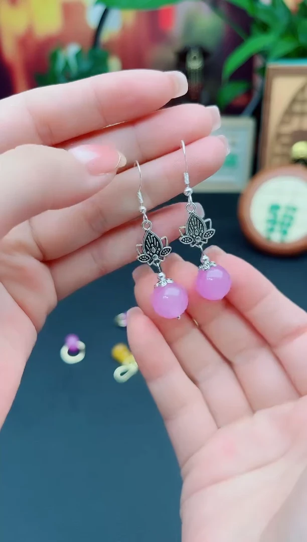 玛瑙/玉髓耳饰银S925镶嵌321000
