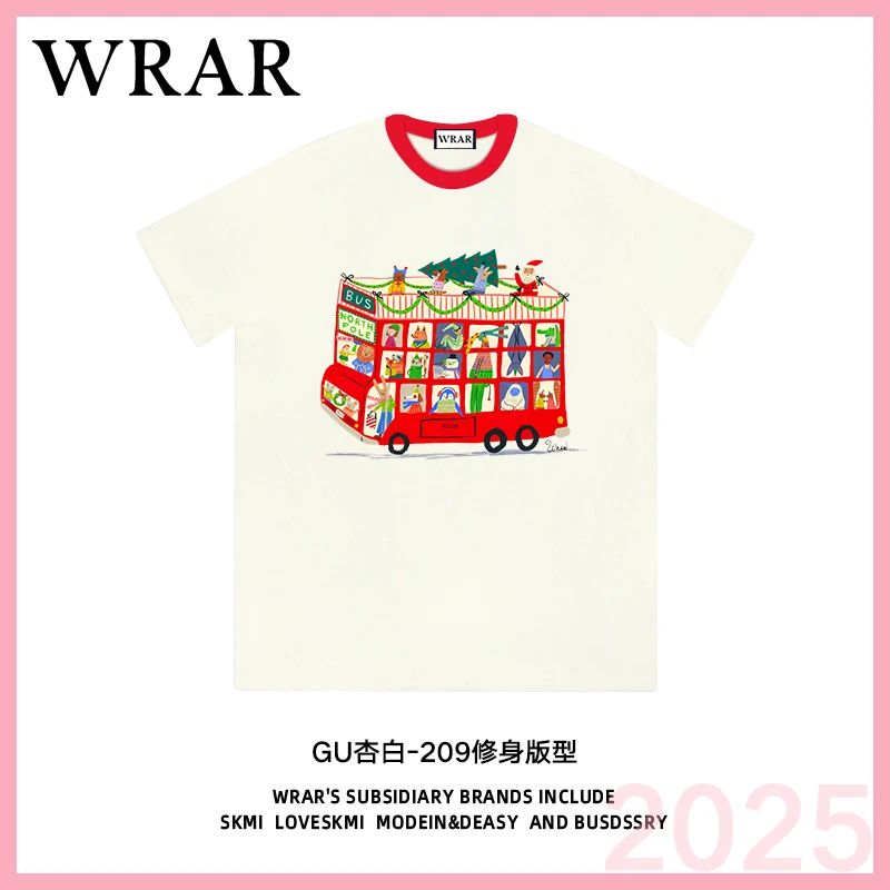 【红色圣诞车】 新品透气修身T恤高考毕业季时尚情侣印花209