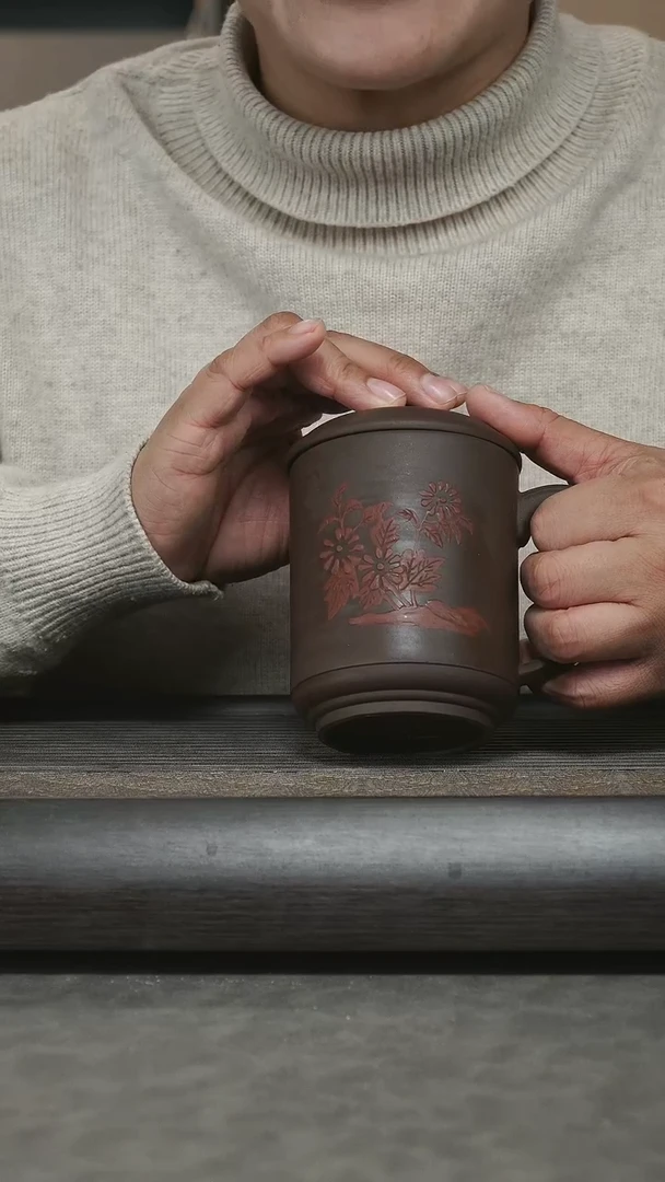 【闪购商品】紫砂茶杯老杯子向阳花@@GB00868