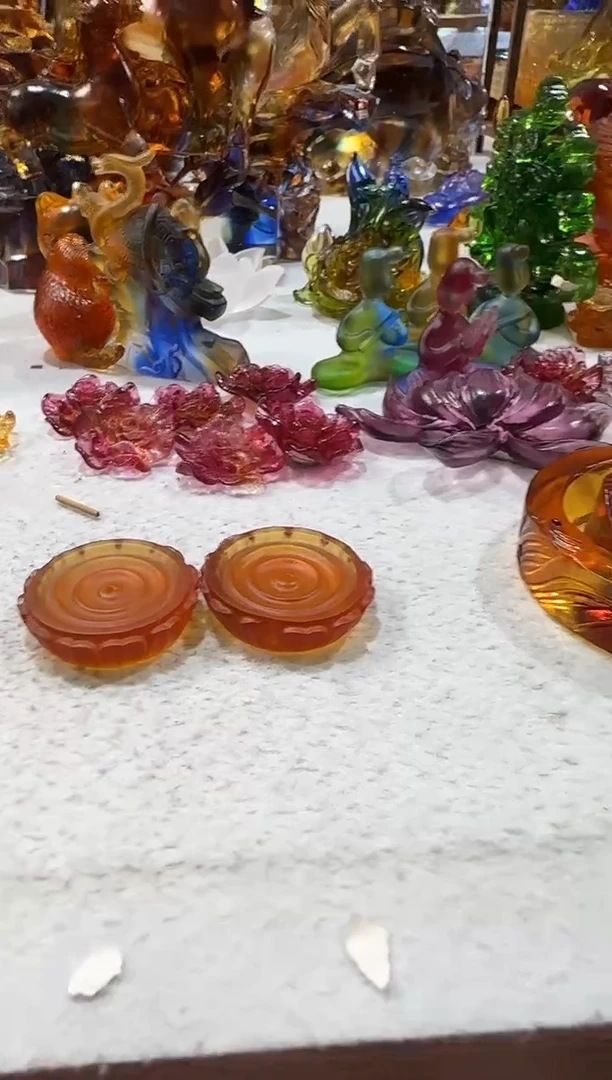 琉璃手工艺品莲花香插