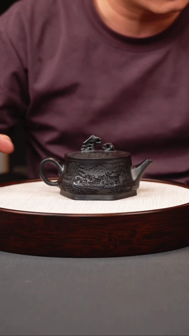 茶壶紫砂石黄混方太湖石