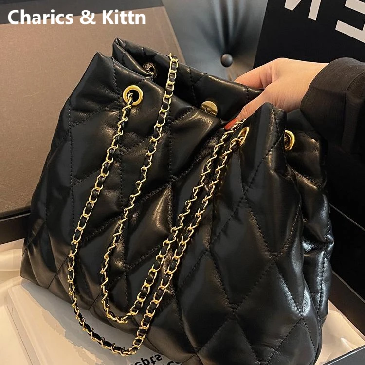 Charics&Kittn包包女式2025新款秋冬大容量通勤包真皮斜挎单肩包