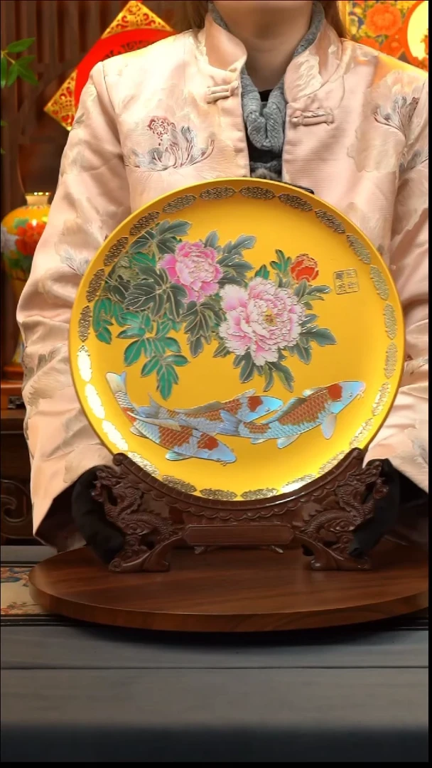 铜珐琅彩水晶掐丝赏盘  最后一套