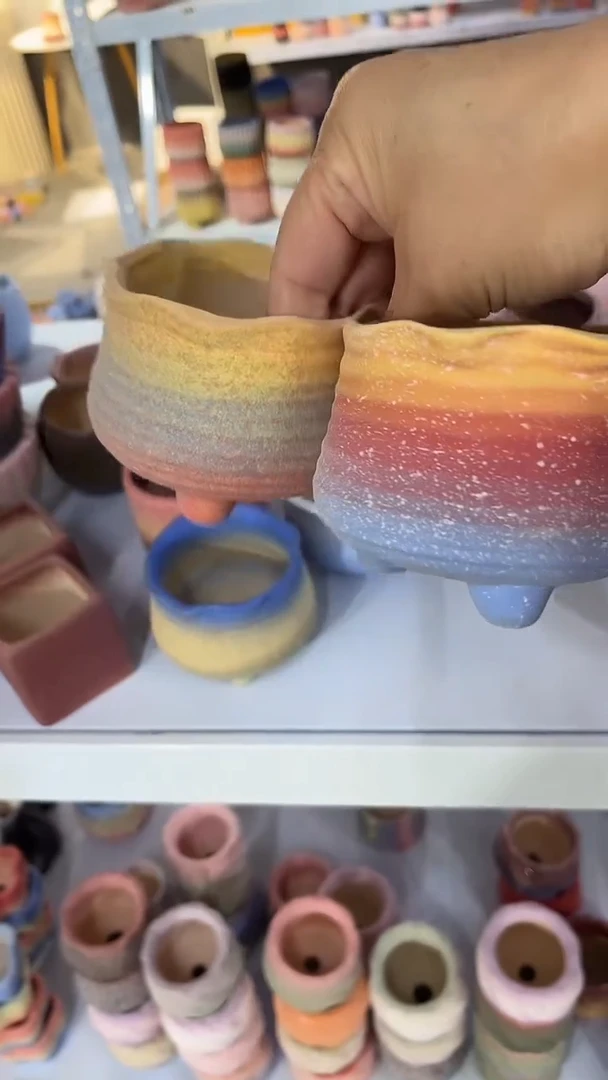 惜麦饭石粗陶多肉花盆两个