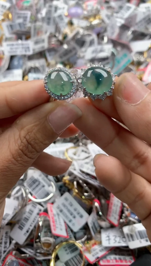 银S925镶嵌戒指翡翠7777    10