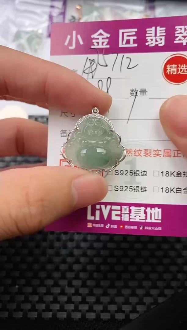 翡翠银S925镶嵌颈饰·