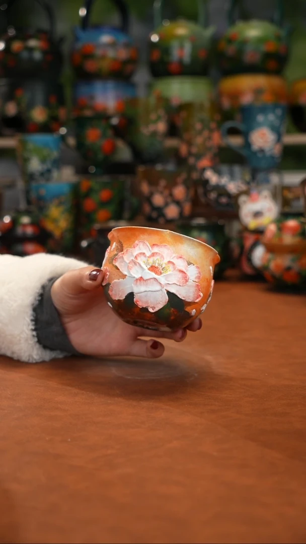 紫砂油画手绘釉下彩