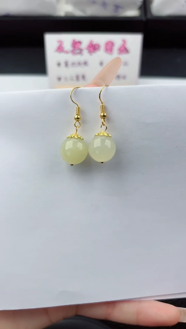 未镶嵌石英质玉耳坠嗨购微色差T