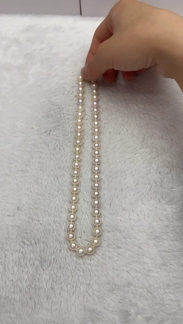 【闪购商品】海水珍珠项链银S925镶嵌AK糖果8-8.5mm（多样性发一）