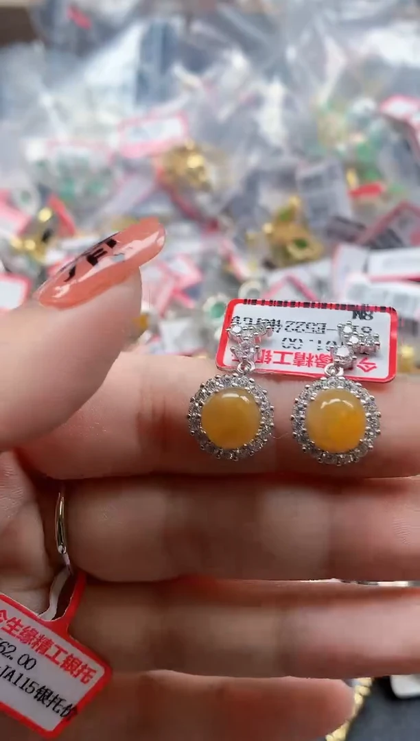 银S925镶嵌戒指翡翠天然A货缅甸翡翠