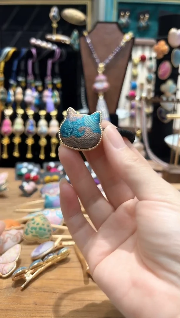 【闪购商品】【孤品车3.12】千里江山猫头发绳一个