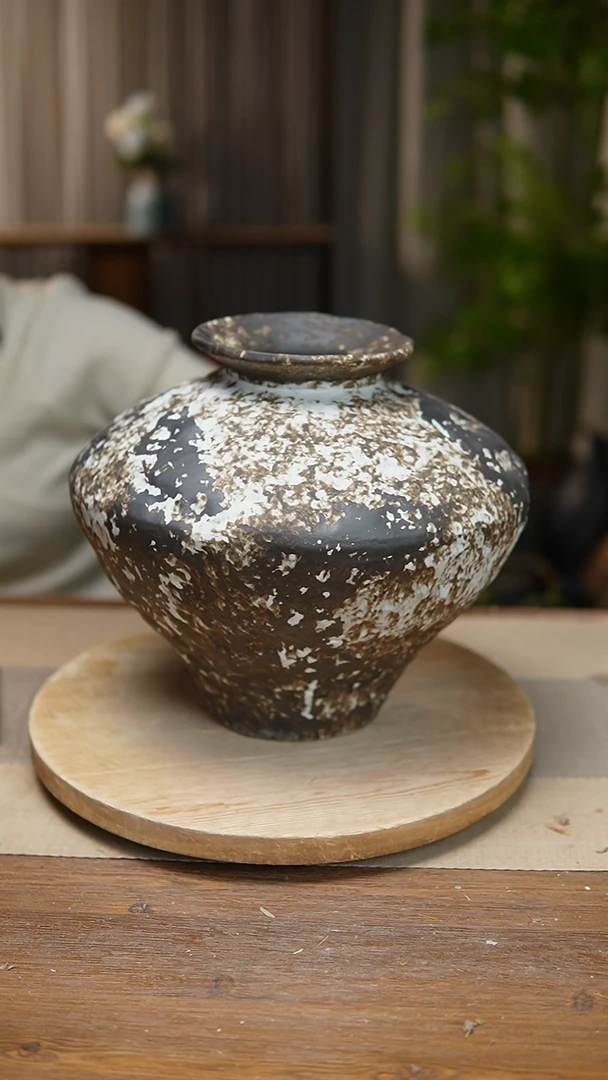 【闪购商品】陶瓷   花器诧寂黑大飞碟