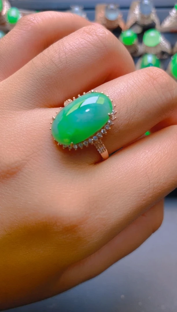 【闪购商品】翡翠耳饰银S925镶嵌天然A货翡翠1