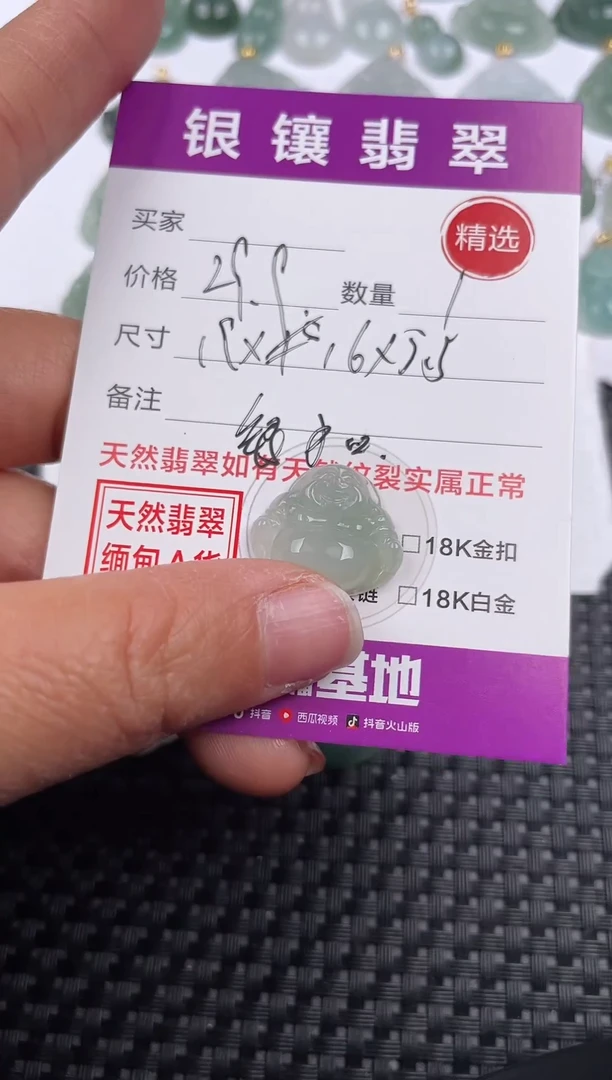 【闪购商品】翡翠吊坠(赠链)银S925镶嵌吊坠