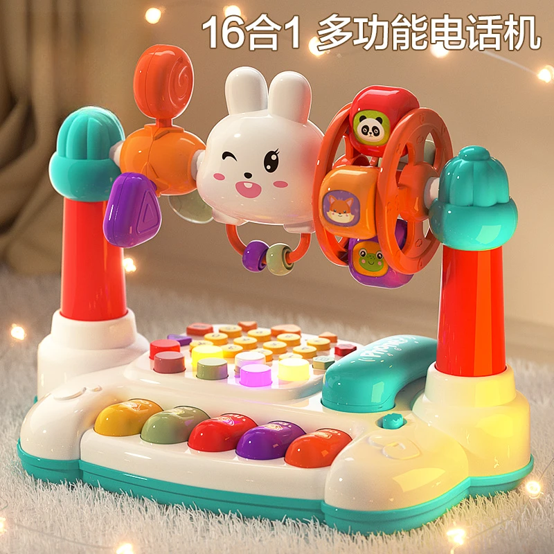 儿童电话座机玩具宝宝多功能益智早教男女小孩双语音乐可爱讲故事