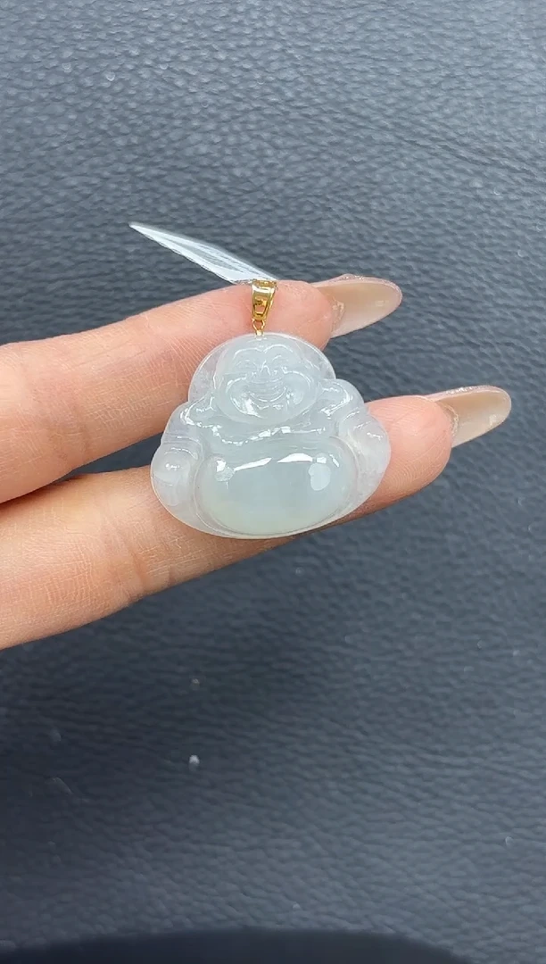 颈饰18K金镶嵌翡翠YM-64-1 佛公