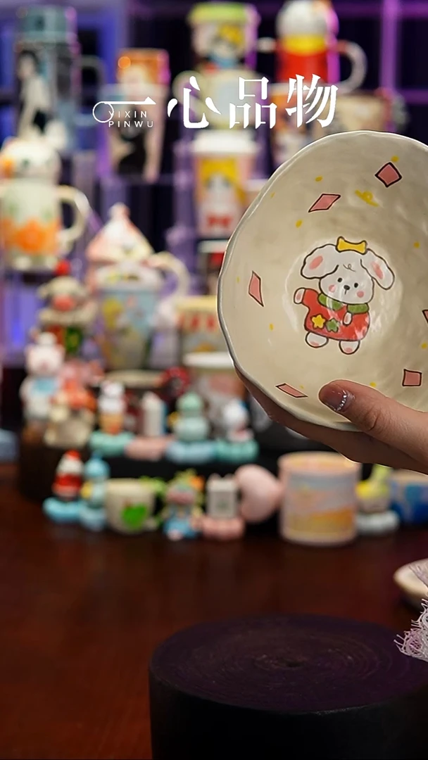 杯子瓷139-39景德镇手工手绘杯子摆件