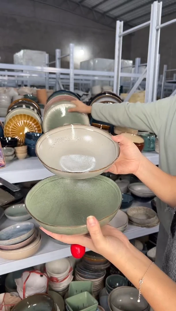 陶瓷外贸尾货瑕疵满20包邮X2菜碗组合