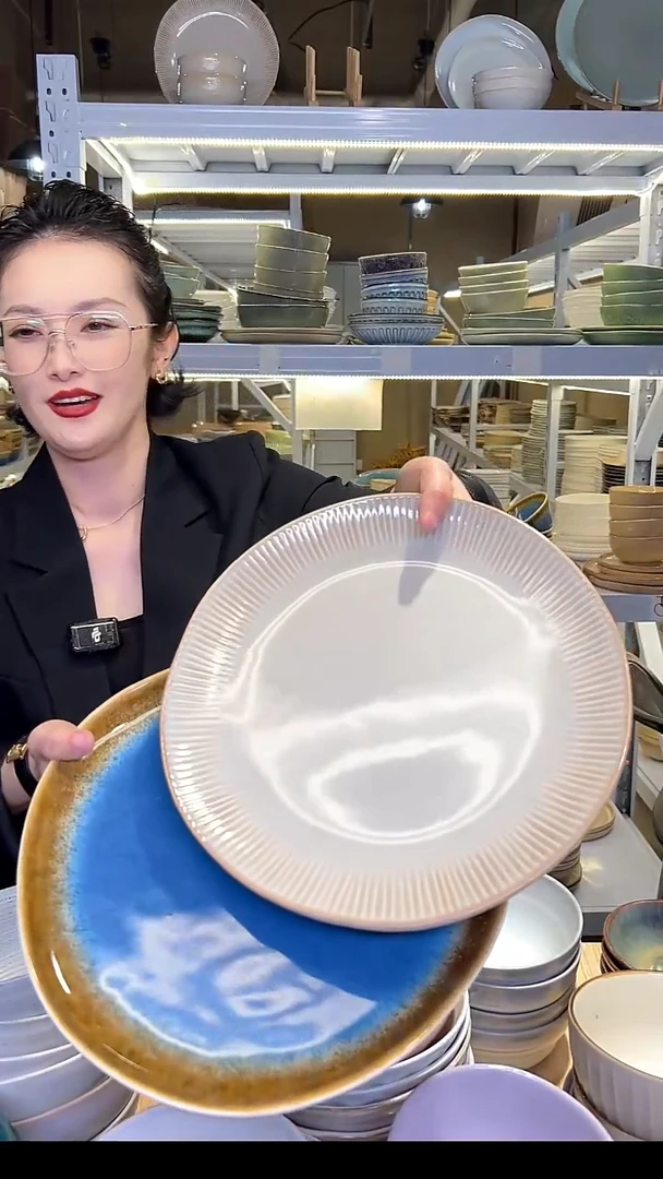 瓷133十寸外贸尾货高温釉下彩陶瓷餐具默认微瑕