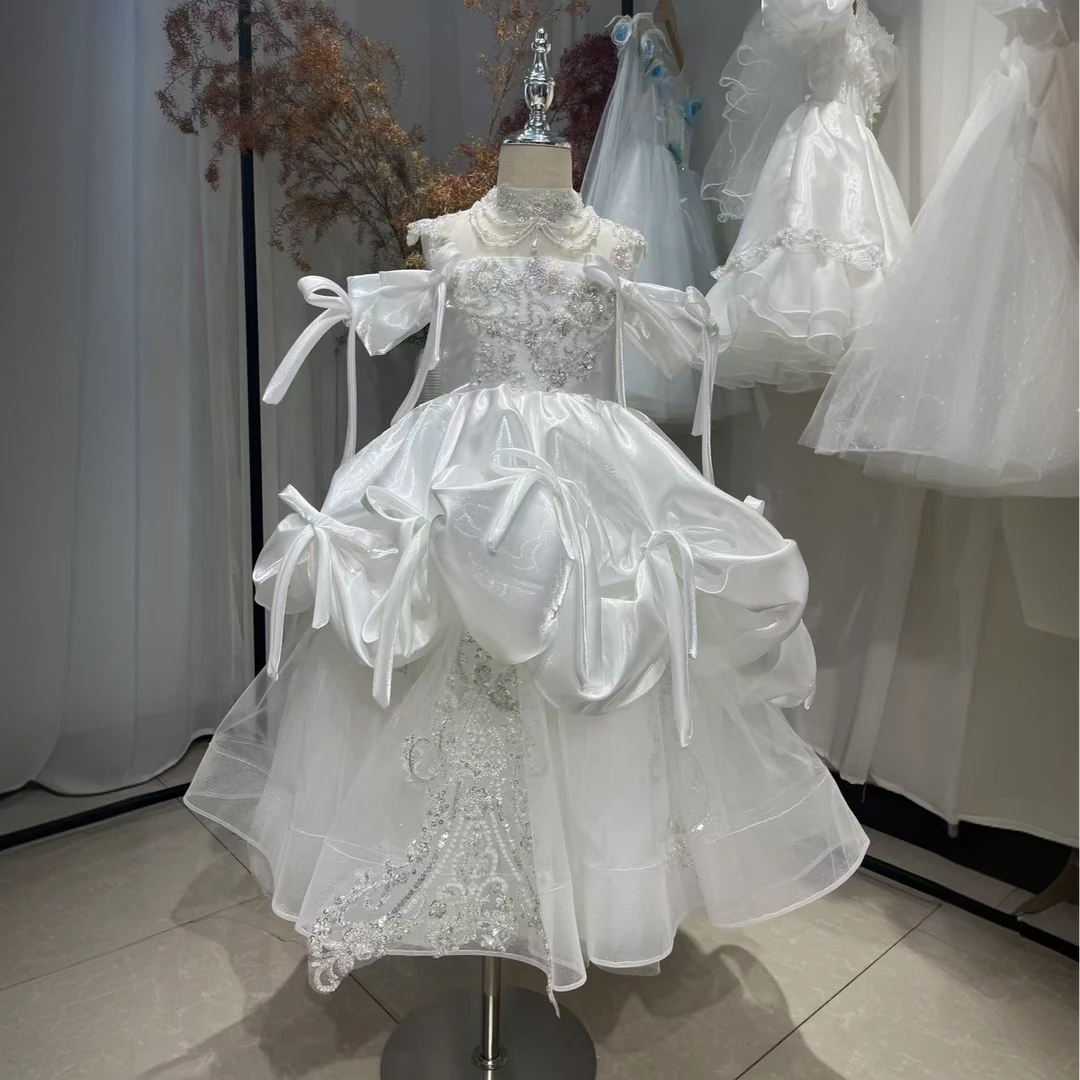 儿童绝美礼服花童公主裙生日洋气高级感2025新款主持人女童演出服