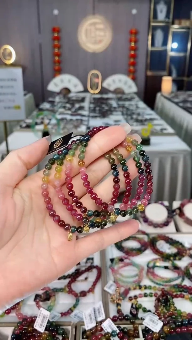 老矿碧玺单圈手串5mm+未镶嵌碧玺（多样性发一条）hon