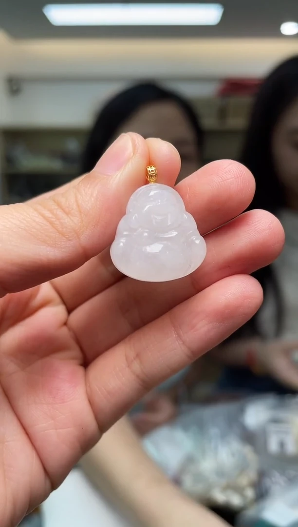 和田玉18K金镶嵌颈饰（多样性单个发货）