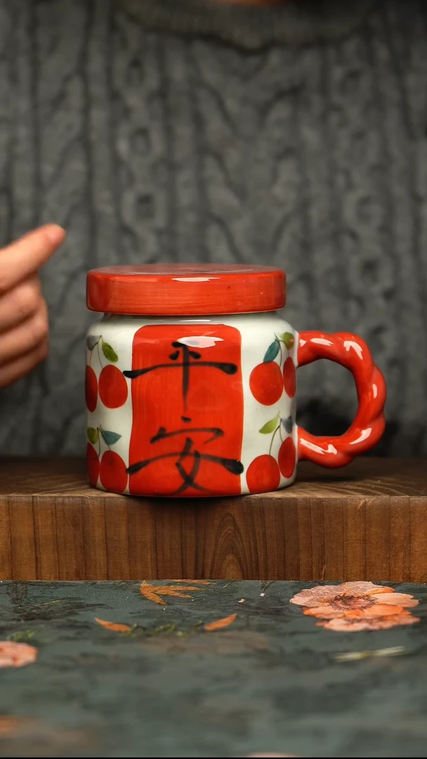 杯釉下彩手工手绘同款陶器