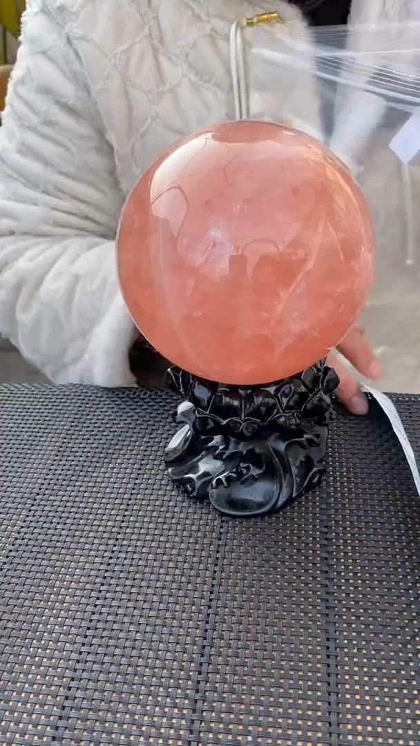 【闪购商品】芙蓉石球未镶嵌粉水晶球D733