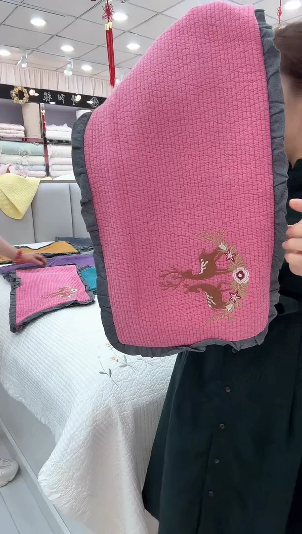 莱赛尔纤维棉孤品砂洗单枕皮59*30粉色