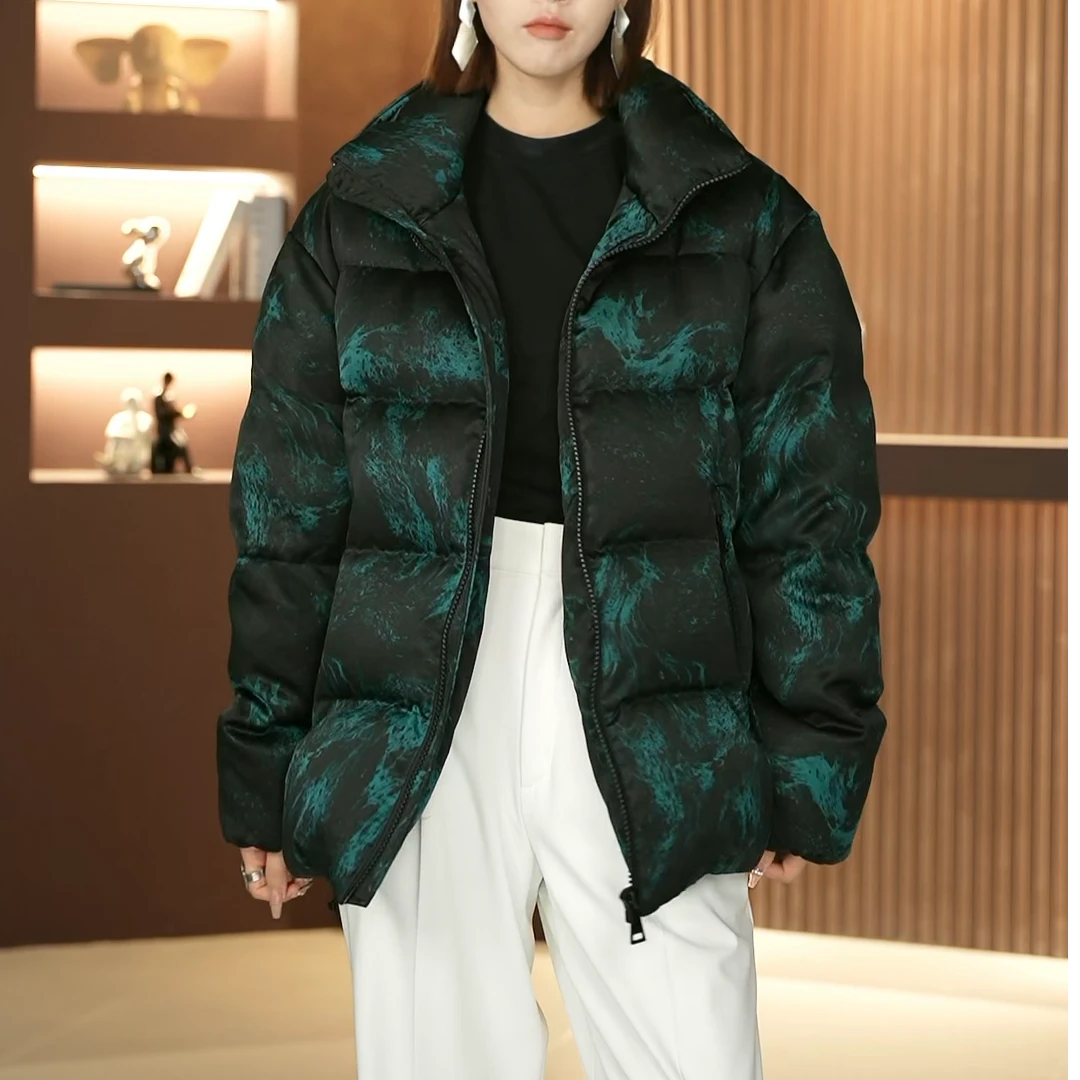 K2419重缎100%桑蚕丝男式香云纱中式秋冬90白鸭绒填充羽绒服外套