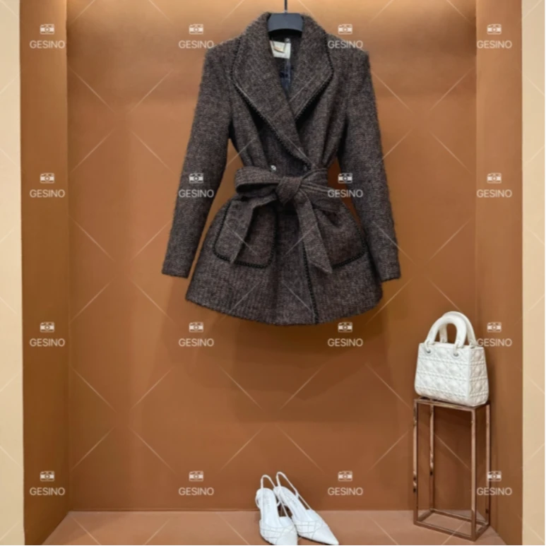 秋冬气质小香风法式时尚百搭翻领羽绒服QD-2024835