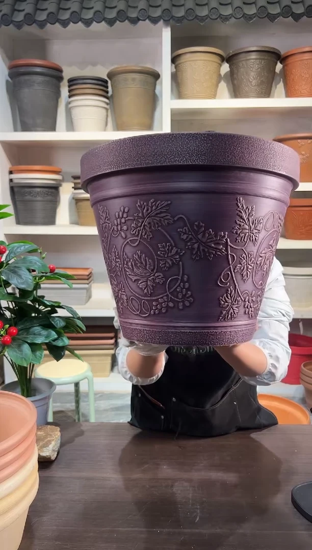 38*31/MF38/紫色浮雕纹理大花盆