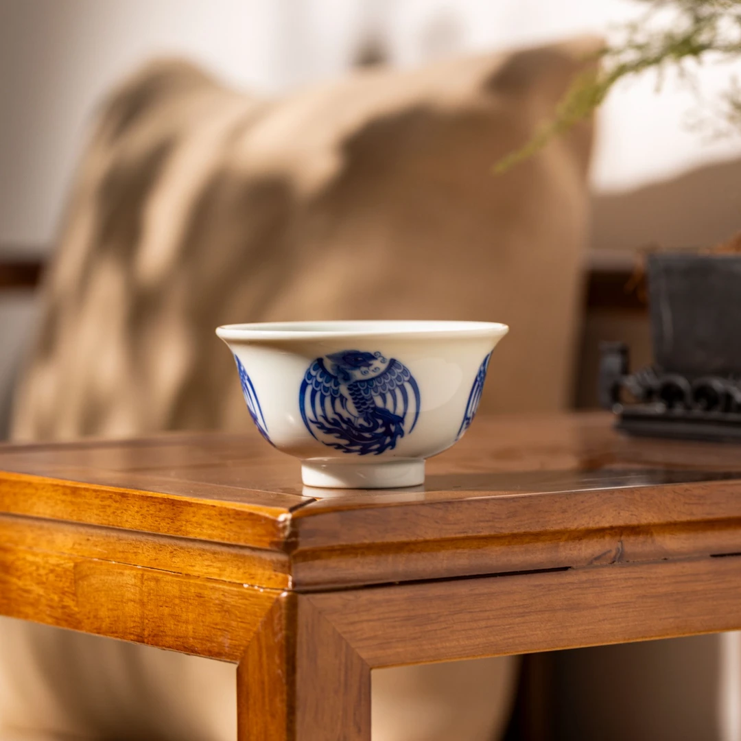 祖传窑 团凤压手杯