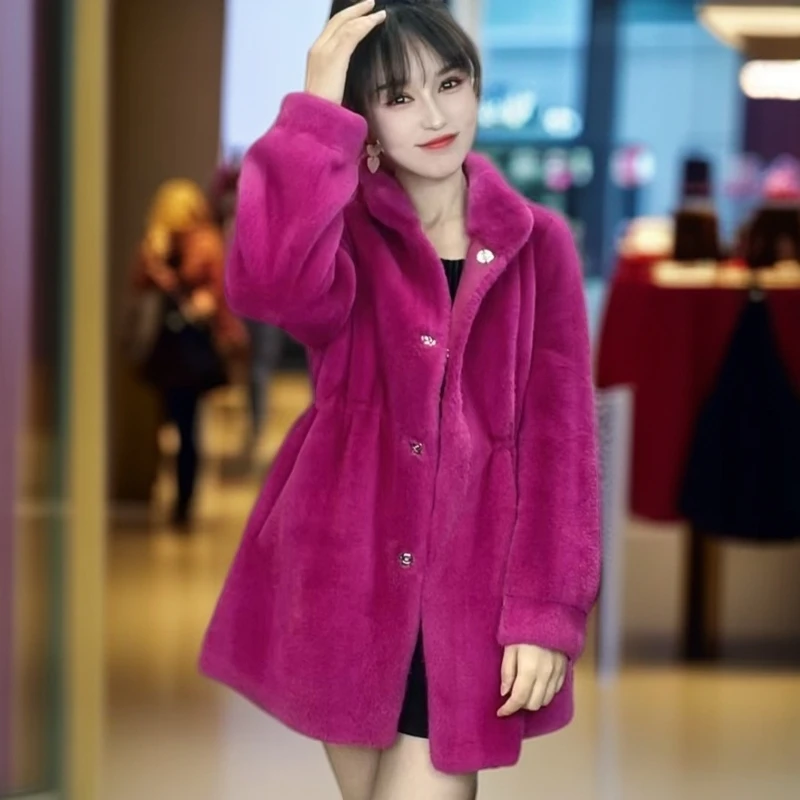 【淼姐家】01-100号貂绒毛皮外套一体立领短款时尚女外套百搭