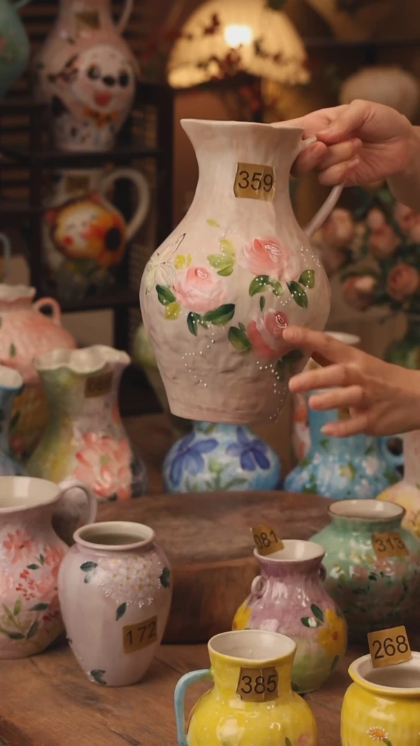 陶瓷359景德镇设计师手作花器摆件侘寂风