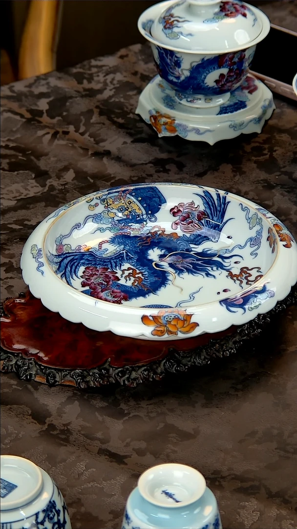 空山明月嘲风手绘壶承