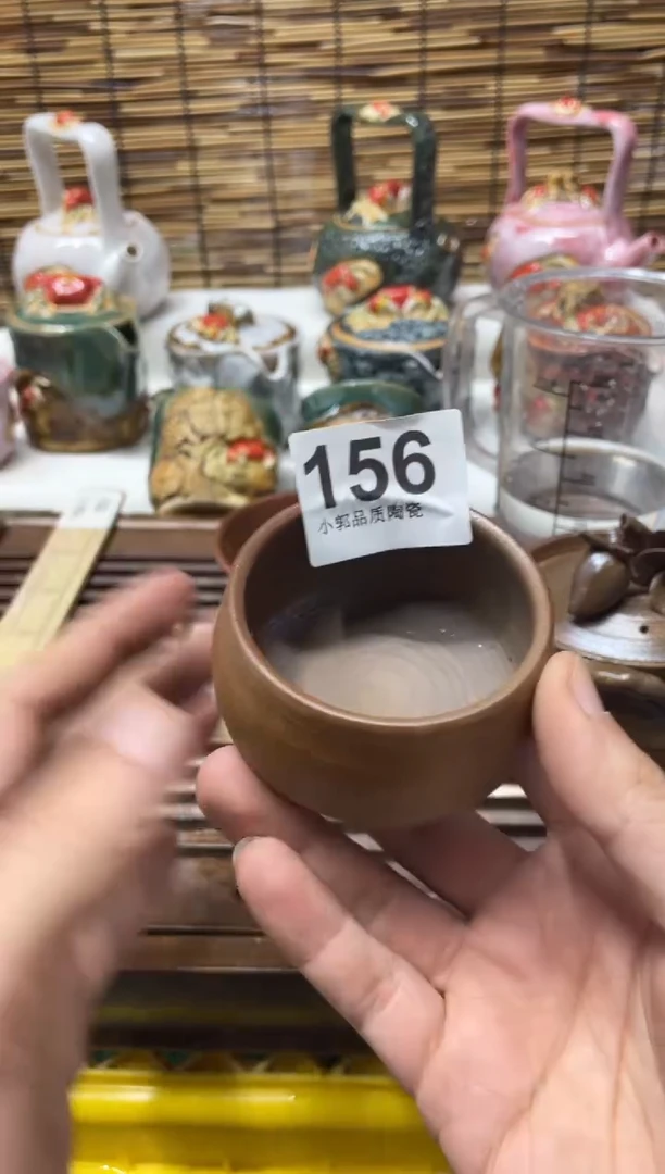【闪购商品】杯156精美粗陶手工柴烧40个拉皮杯