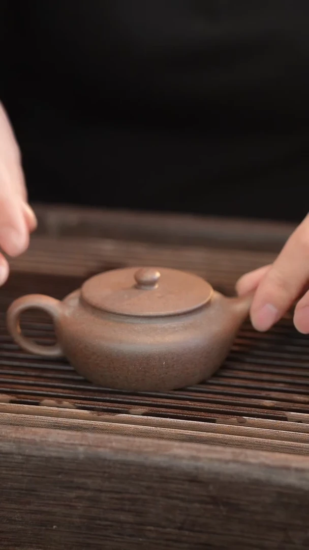 茶壶紫砂原矿手工制作【壶嘴歪 宽口】110cc