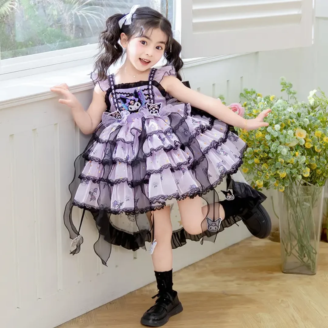 女童库洛米2025四季新款儿童公主裙小女孩网纱蓬蓬裙洛丽塔蓬蓬裙