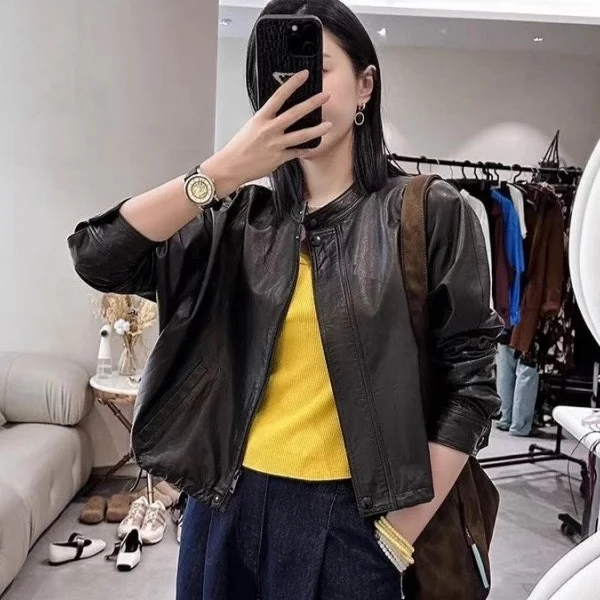 叙旧姑嫂  韩版加绒皮外套725