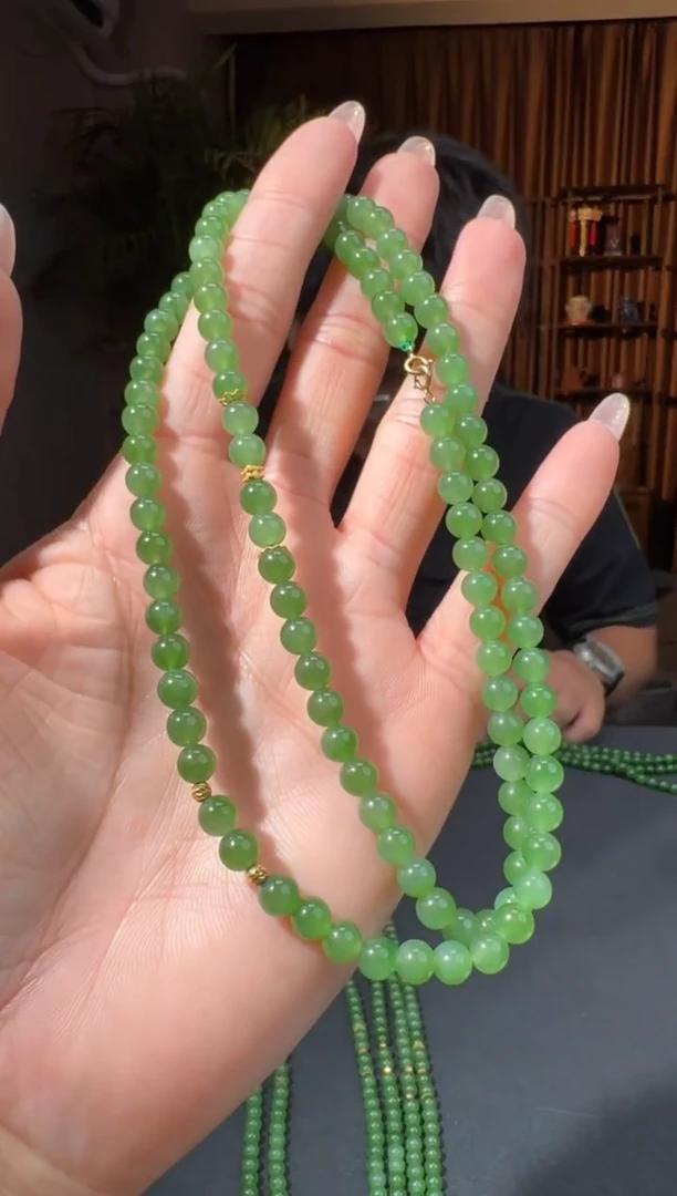 和田玉18K金镶嵌颈饰93二帅6.9多样性拍一发一