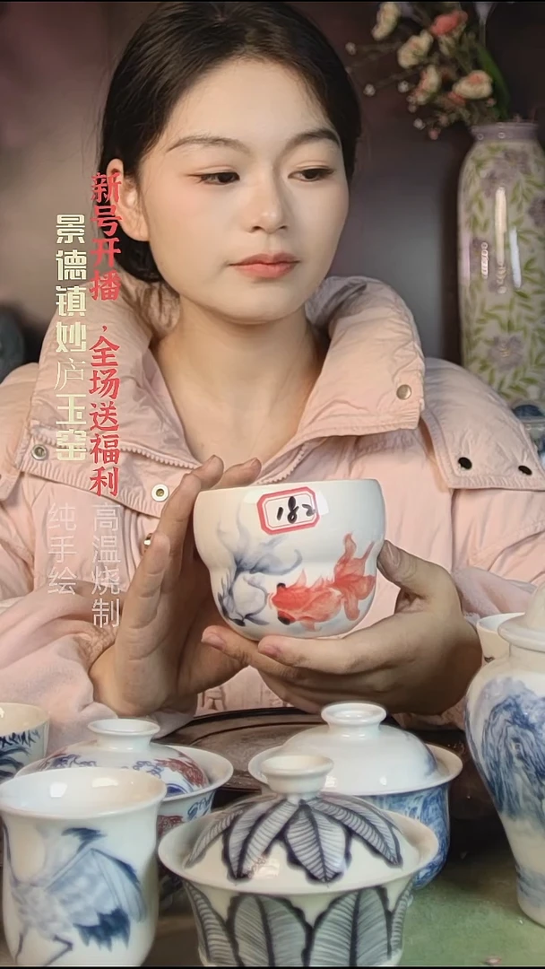 盘陶妙庐玉窑大葫芦杯182微瑕