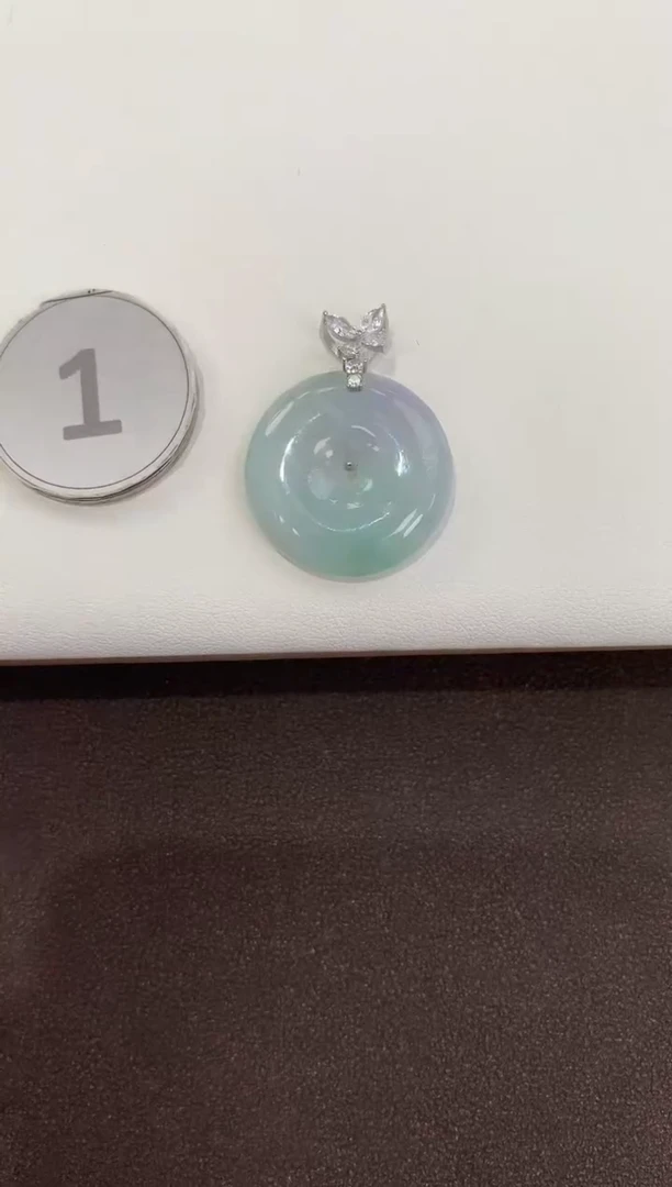 颈饰银S925镶嵌翡翠天然缅甸a货翡翠