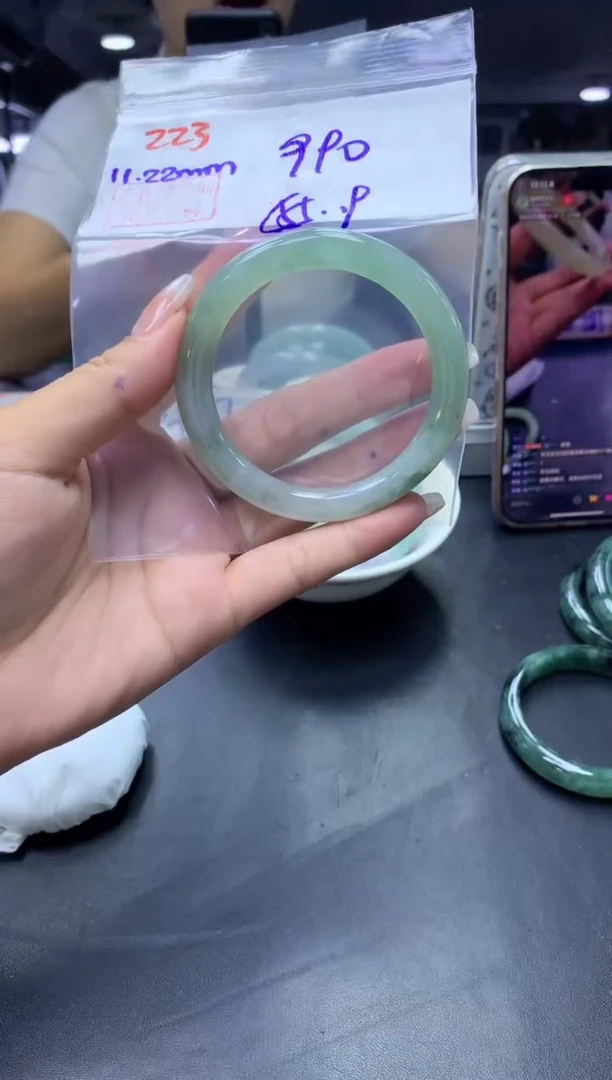 未镶嵌定制翡翠223手镯55.9+990元+拍一发一