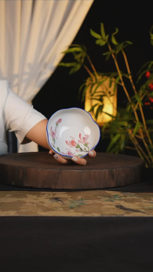 碗景德镇手工手绘高温釉下彩可进蒸箱烤箱微波炉洗碗机