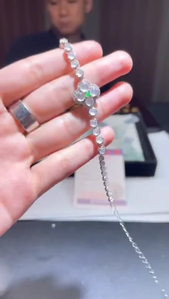 银S925镶嵌挂件翡翠翡翠A货