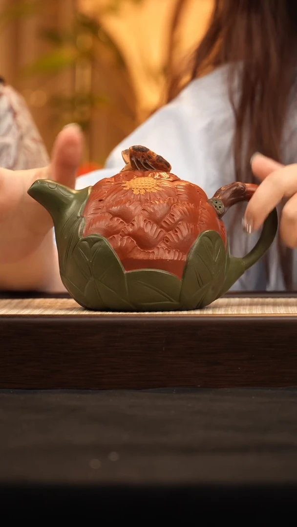 茶壶紫砂GJF牡丹蝶恋花 650cc