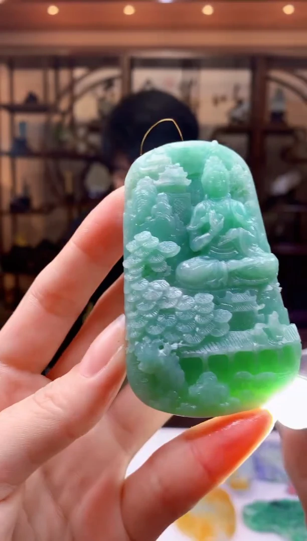 定制翡翠未镶嵌1085ry-毛货挂件29