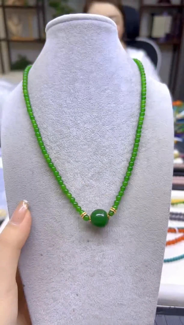 和田玉（碧玉）未镶嵌项链DIY款X362